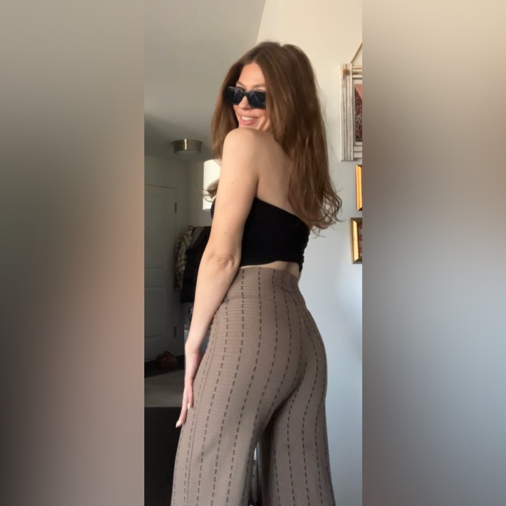 Tan Patterned Pants - Picture 6 of 9